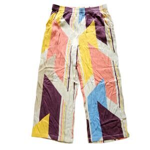 Soft Surroundings Kendall wide leg pants ankle length mod multi size M